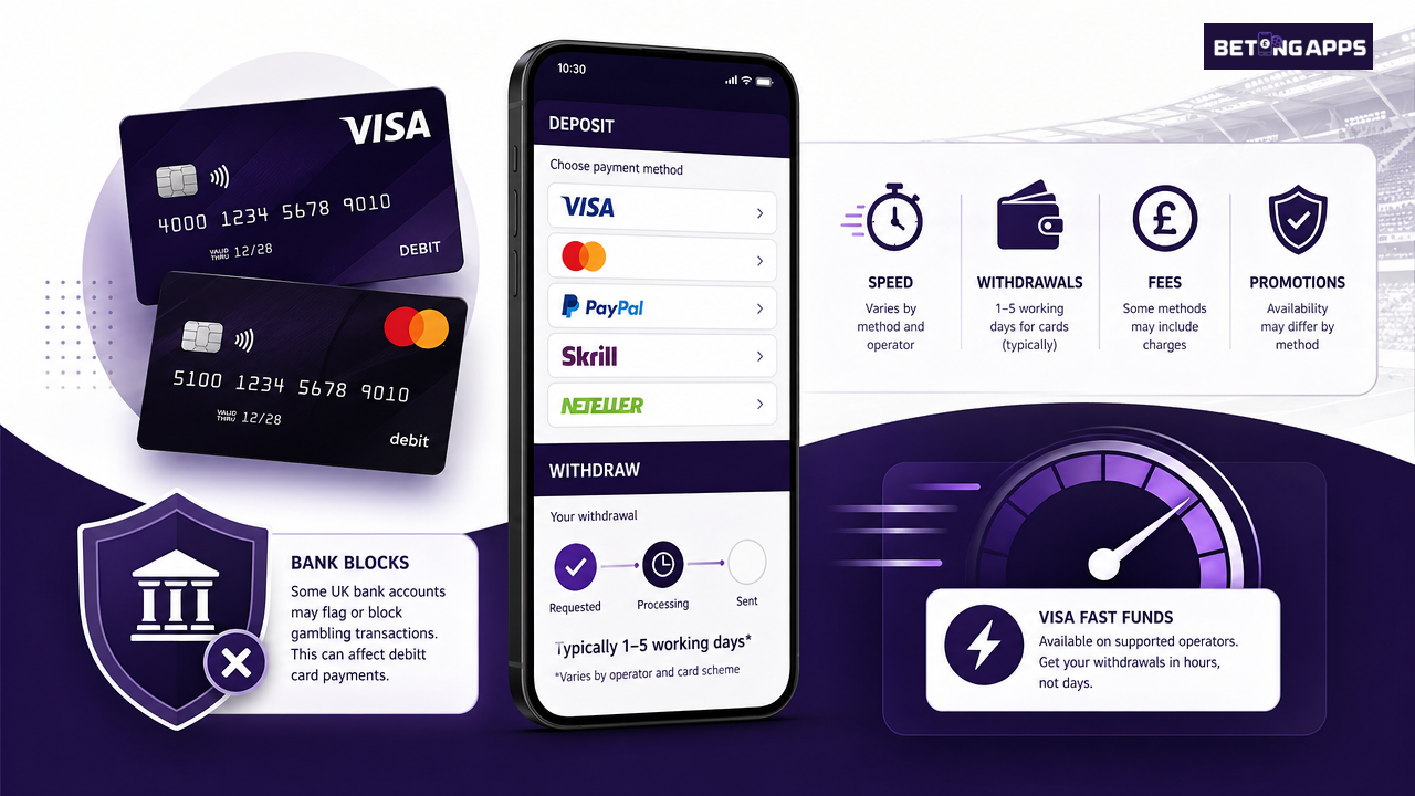 Common Payment Methods on UK Betting Apps